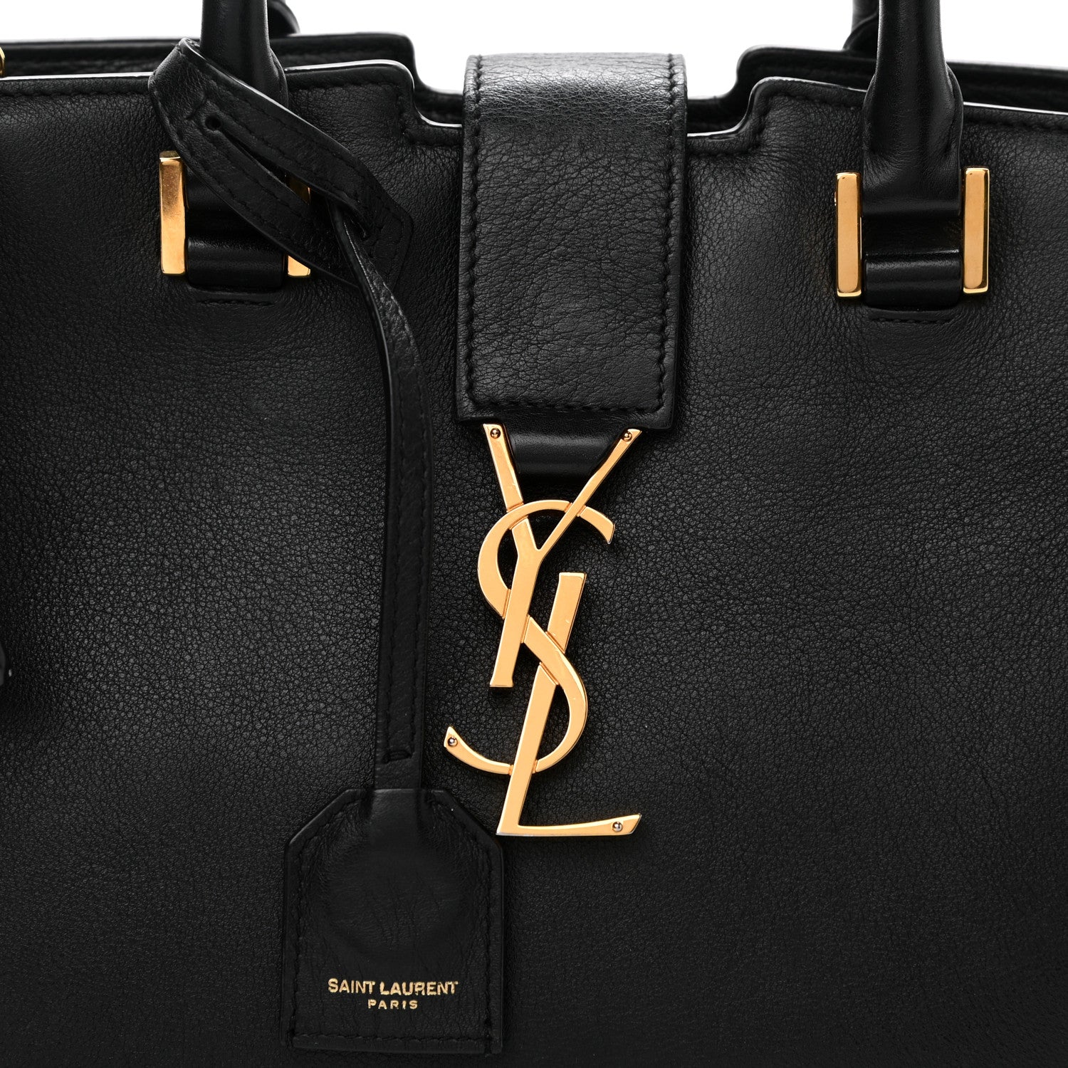 Saint Laurent Calfskin Monogram Baby Downtown Cabas Black 8 of 10