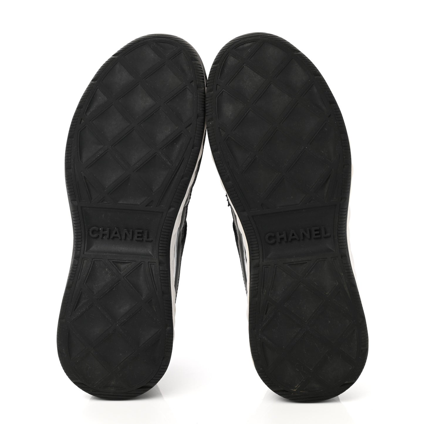 Velvet Calfskin Mixed Fibers CC Sneakers 36.5 Black