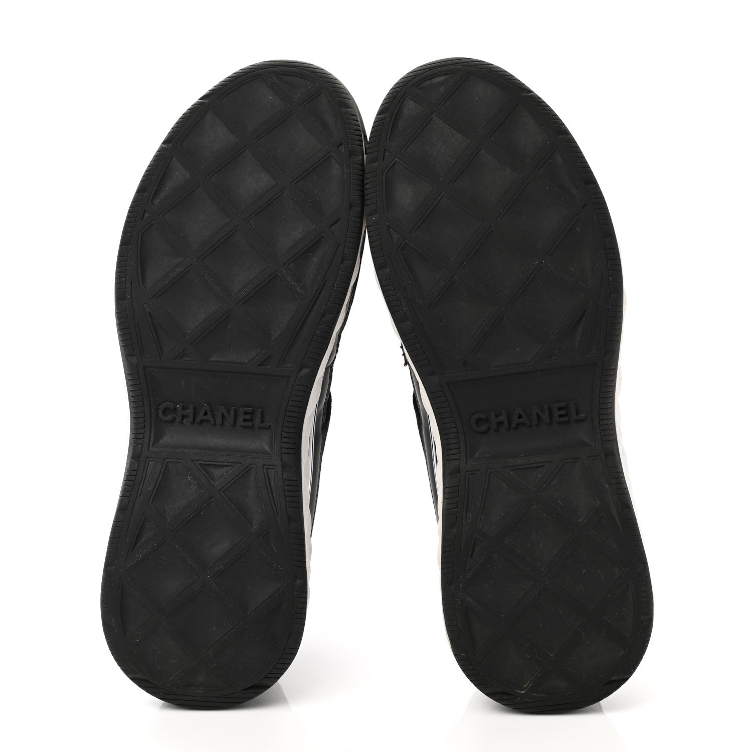 Chanel Velvet Calfskin Mixed Fibers CC Sneakers 36.5 Black 5 of 9