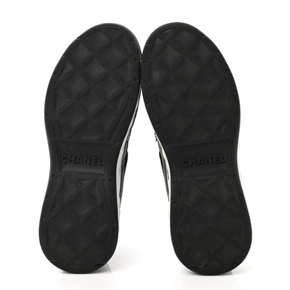 Chanel Velvet Calfskin Mixed Fibers CC Sneakers 36.5 Black 5 of 9