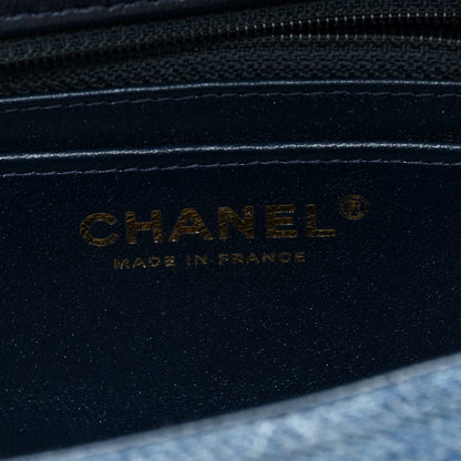 Chanel Washed Denim Quilted Mini Rectangular Flap Blue 6 of 9