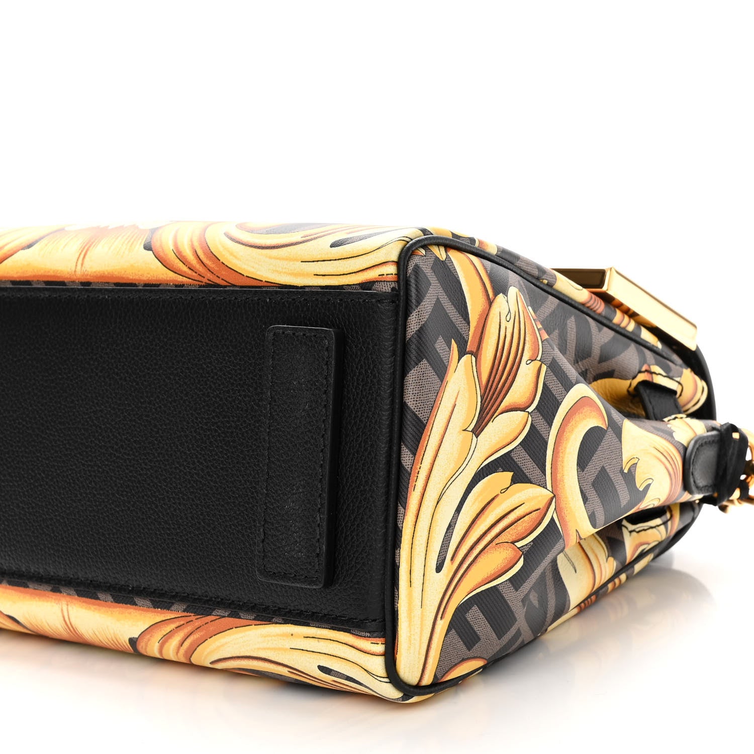 Versace X FENDI Grained Calfskin Fendace La Medusa Medium Top Handle Bag Black Multicolor 9 of 9