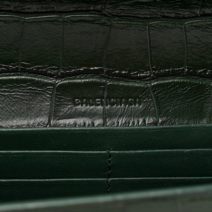 Balenciaga Extra Supple Calfskin Crocodile Embossed Gossip Chain Bag XS Forest Green 7 of 10