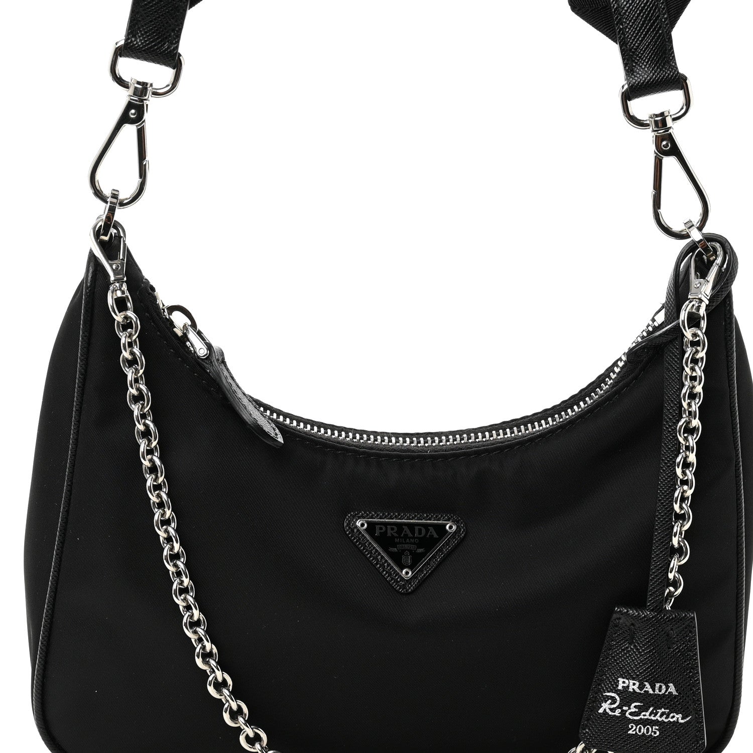 Prada Nylon Re-Edition 2005 Shoulder Bag Black 8 of 10