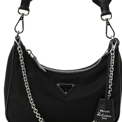 Prada Nylon Re-Edition 2005 Shoulder Bag Black 8 of 10