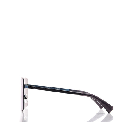 Chanel Shield Runway Sunglasses 4215 Silver Blue Mirror 3 of 7