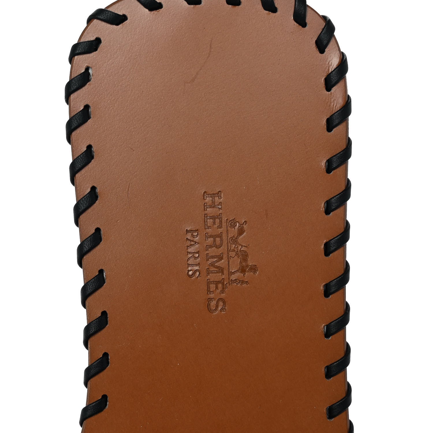 Hermes Box Calfskin Braided Oran Sandals 35.5 Black 7 of 9