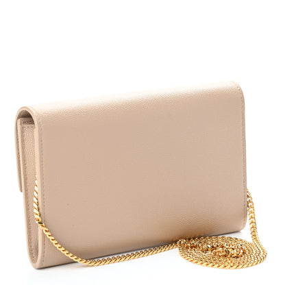 Saint Laurent Grain De Poudre Monogram Uptown Chain Wallet Nude Powder 5 of 12