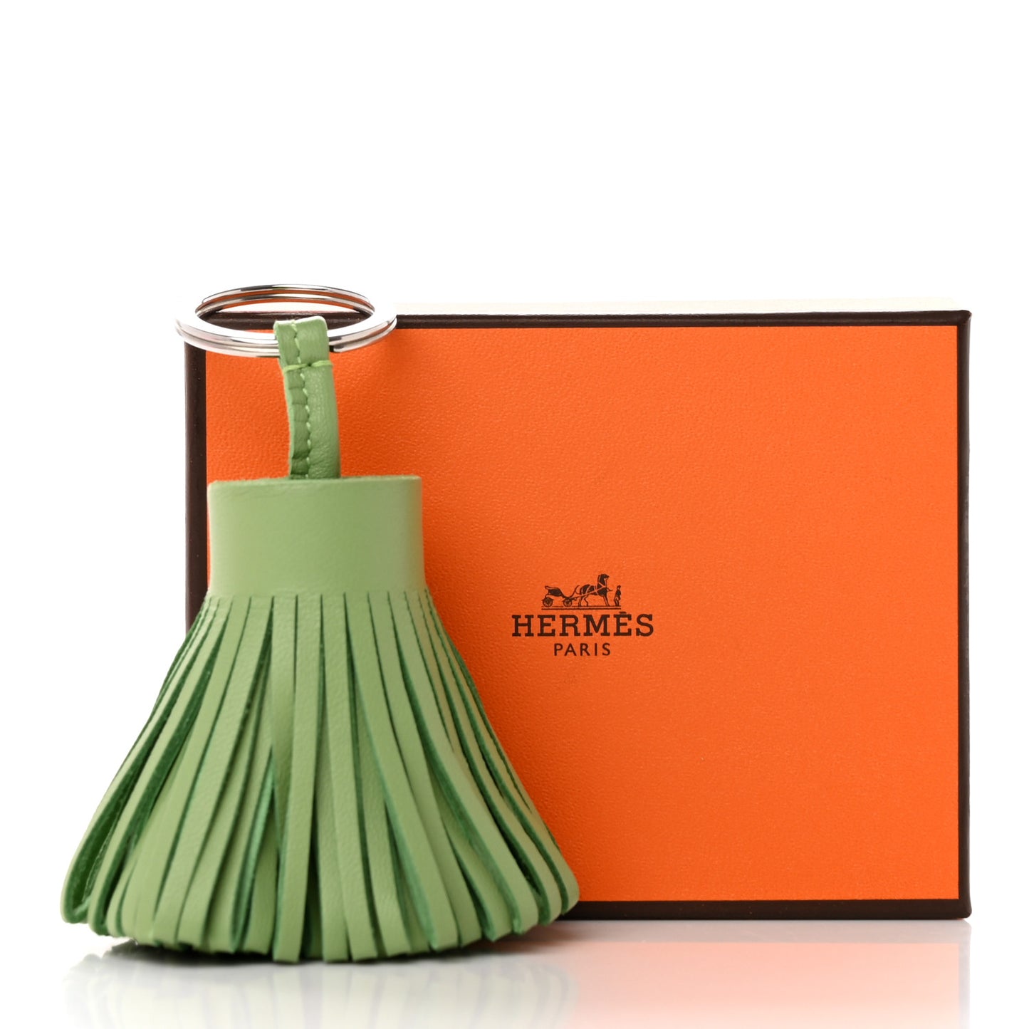 Lambskin Carmen Tassel Key Holder Vert Criquet