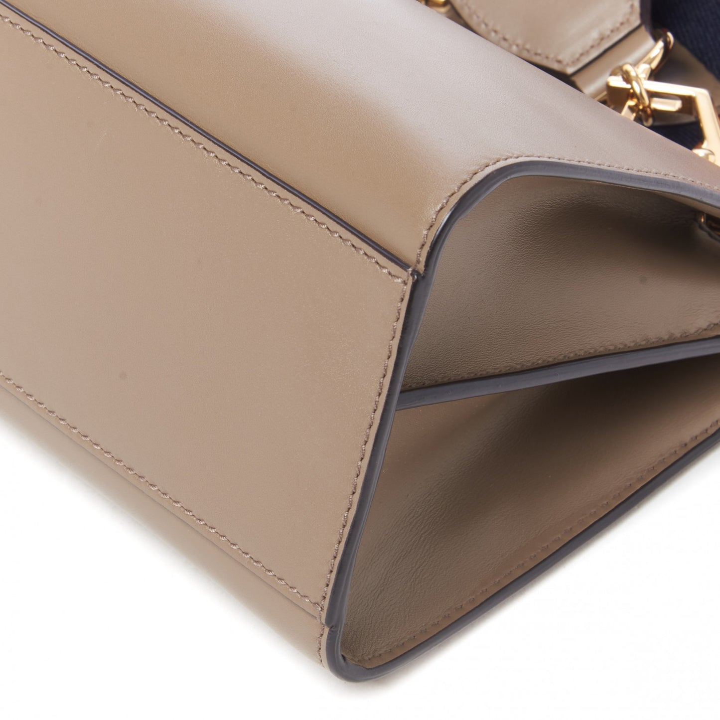 Nappa Bamboo Web Mini Nymphaea Top Handle Bag Brown