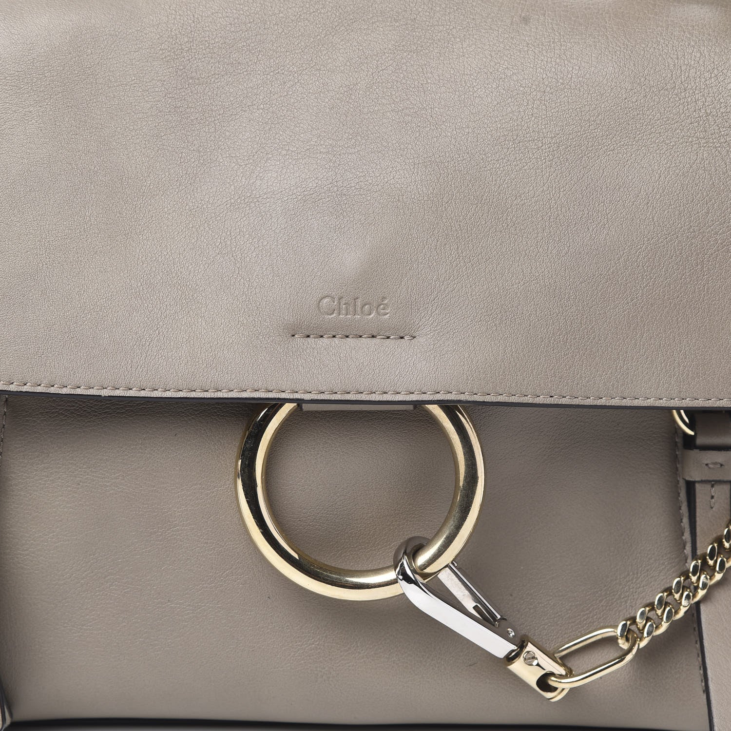 Chloe Calfskin Small Faye Day Shoulder Bag Motty Grey 10 of 10