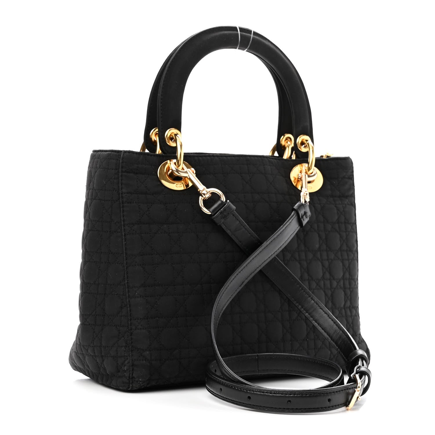 Christian Dior Nylon Cannage Medium Lady Dior Black 2 of 10