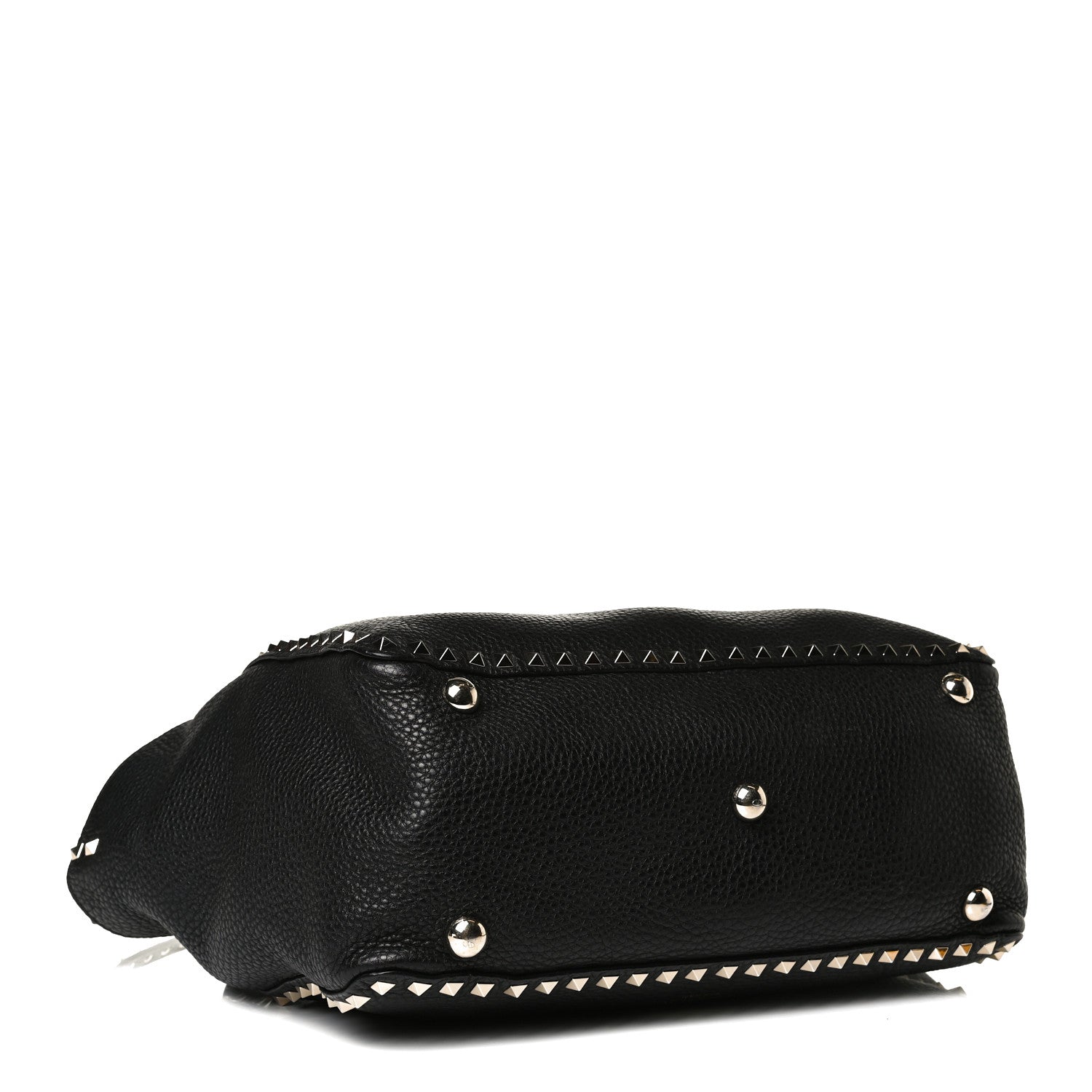 Valentino Garavani Pebbled Calfskin Medium Rockstud Tote Black 4 of 14