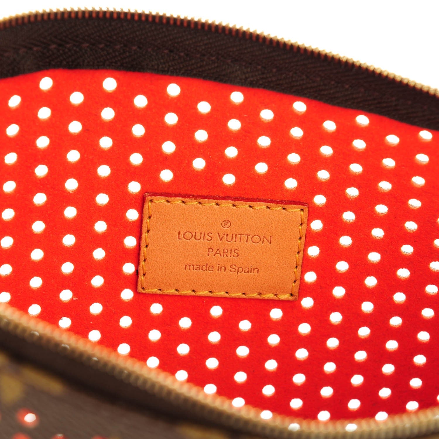 Louis Vuitton Monogram Perforated Pochette Accessories Bag Orange 6 of 7
