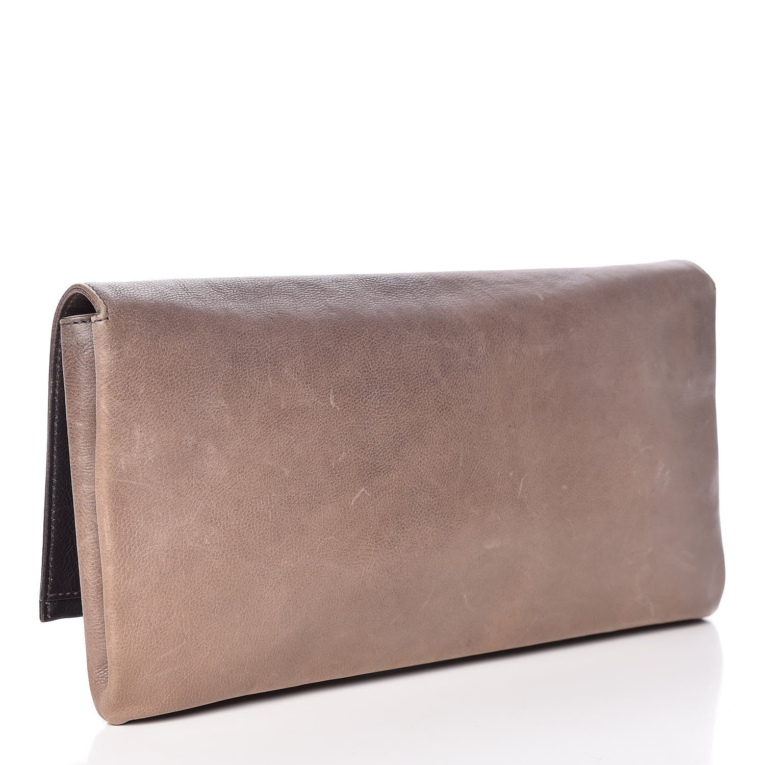 Prada Glace Calfskin Fold Over Clutch Ombre Ardesia Fumo 3 of 17