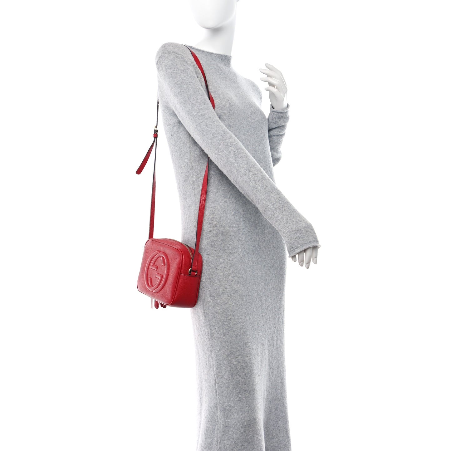 Pebbled Calfskin Small Soho Disco Bag Vibrant Red
