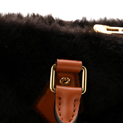 Louis Vuitton Shearling Monogram LV Ski Cozygram Speedy Bandouliere 25 Chocolate Cream 14 of 14