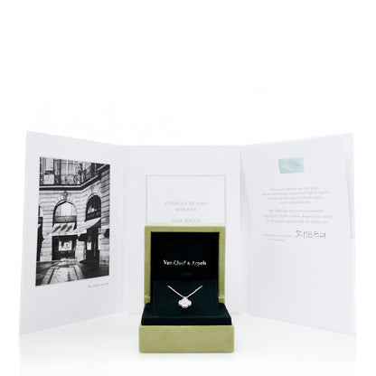 Van Cleef & Arpels 18K White Gold Diamond Sweet Alhambra Pendant Necklace 6 of 6