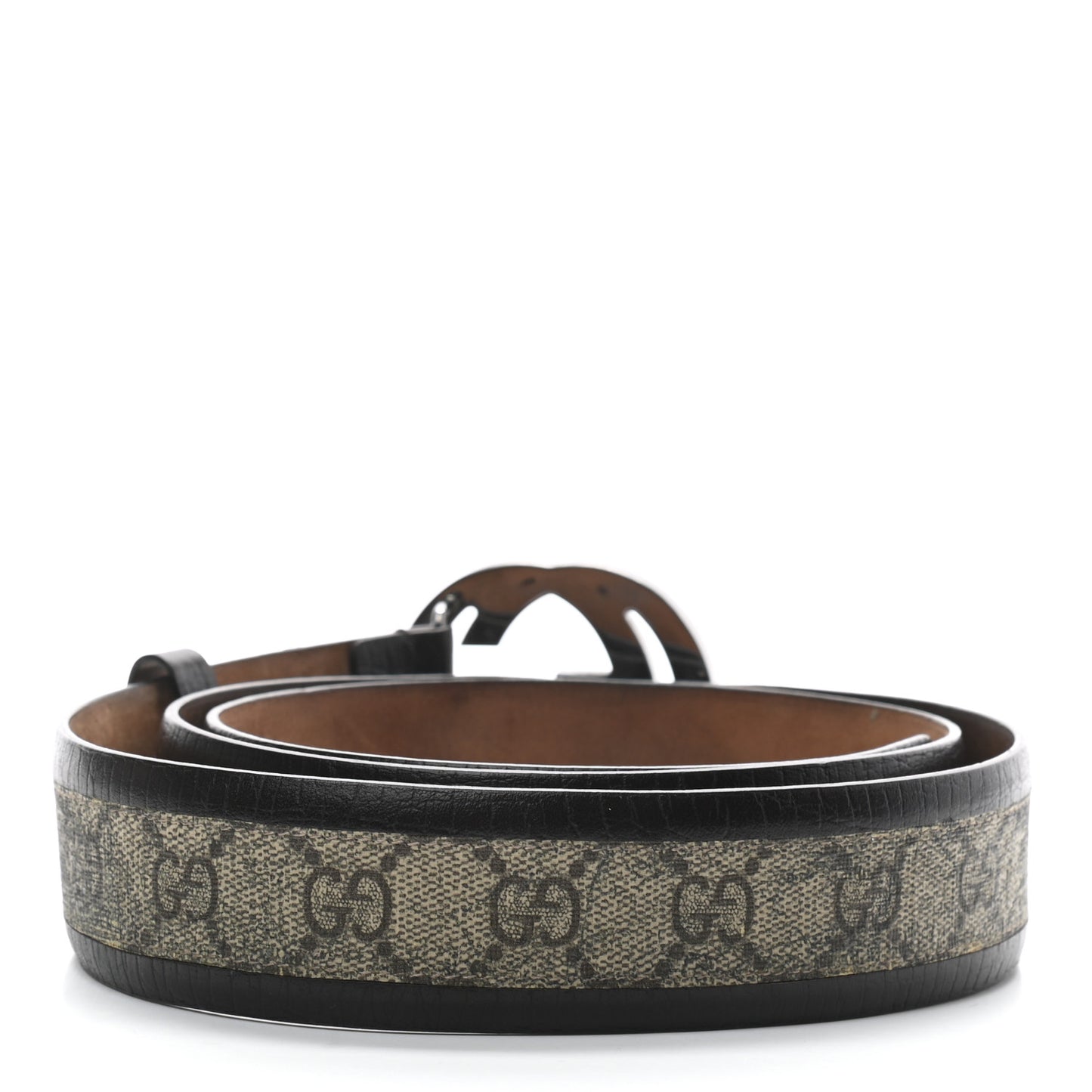 GG Supreme Monogram Niagara Lux Calfskin Interlocking G 40mm Belt 110 44 Beige Ebony Cocoa