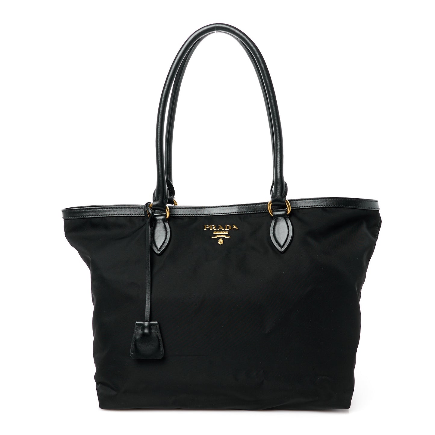 Tessuto Nylon Soft Calf Shopping Tote Black
