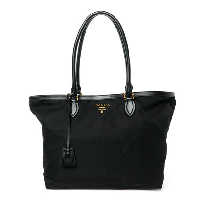 Prada Tessuto Nylon Soft Calf Shopping Tote Black 1 of 12