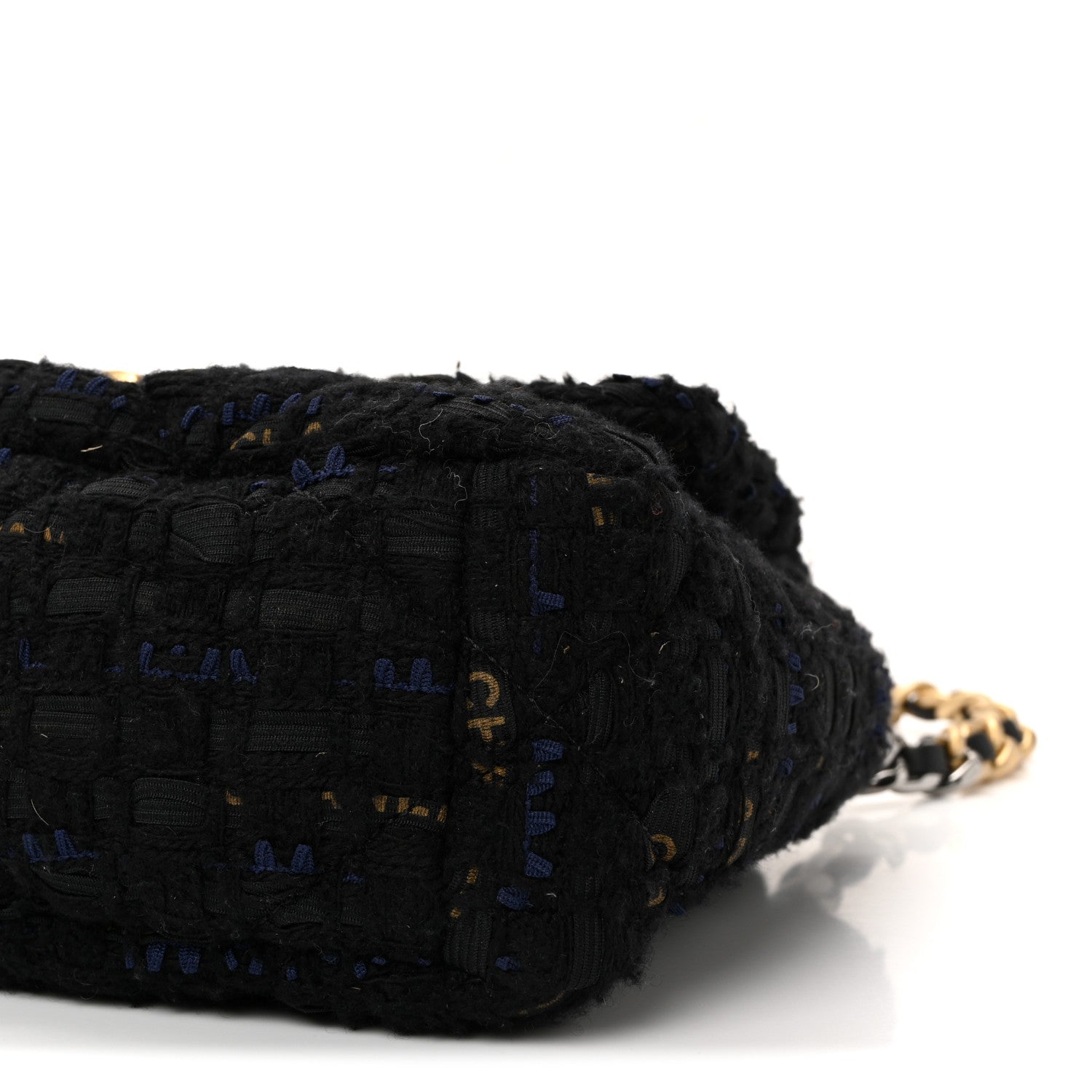 Chanel Tweed Quilted Medium Chanel 19 Flap Navy Blue Black 10 of 10
