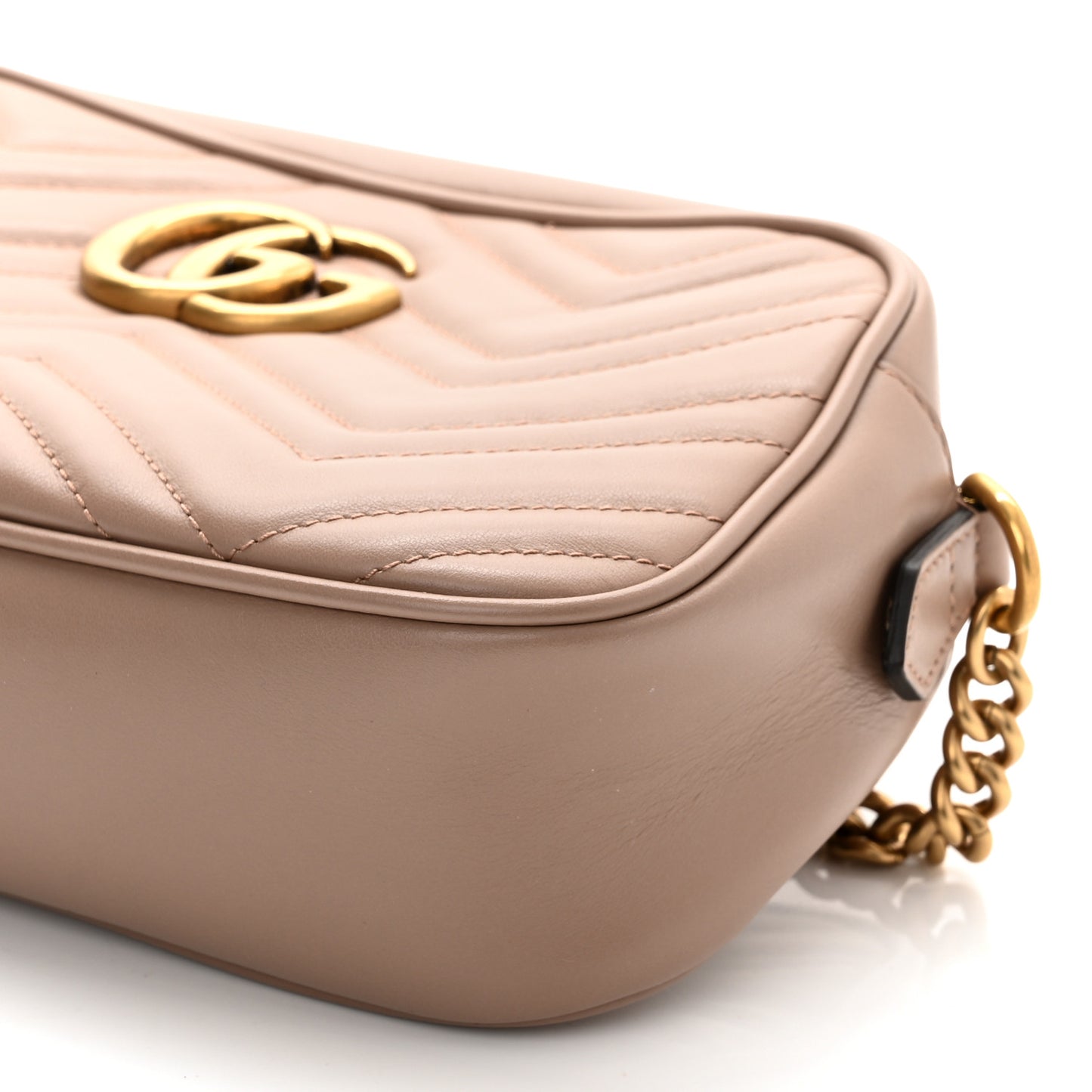 Calfskin Matelasse Small GG Marmont Chain Shoulder Bag Porcelain Rose