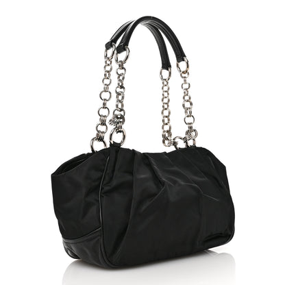 Prada Tessuto Nylon Chain Shoulder Bag Black 3 of 10