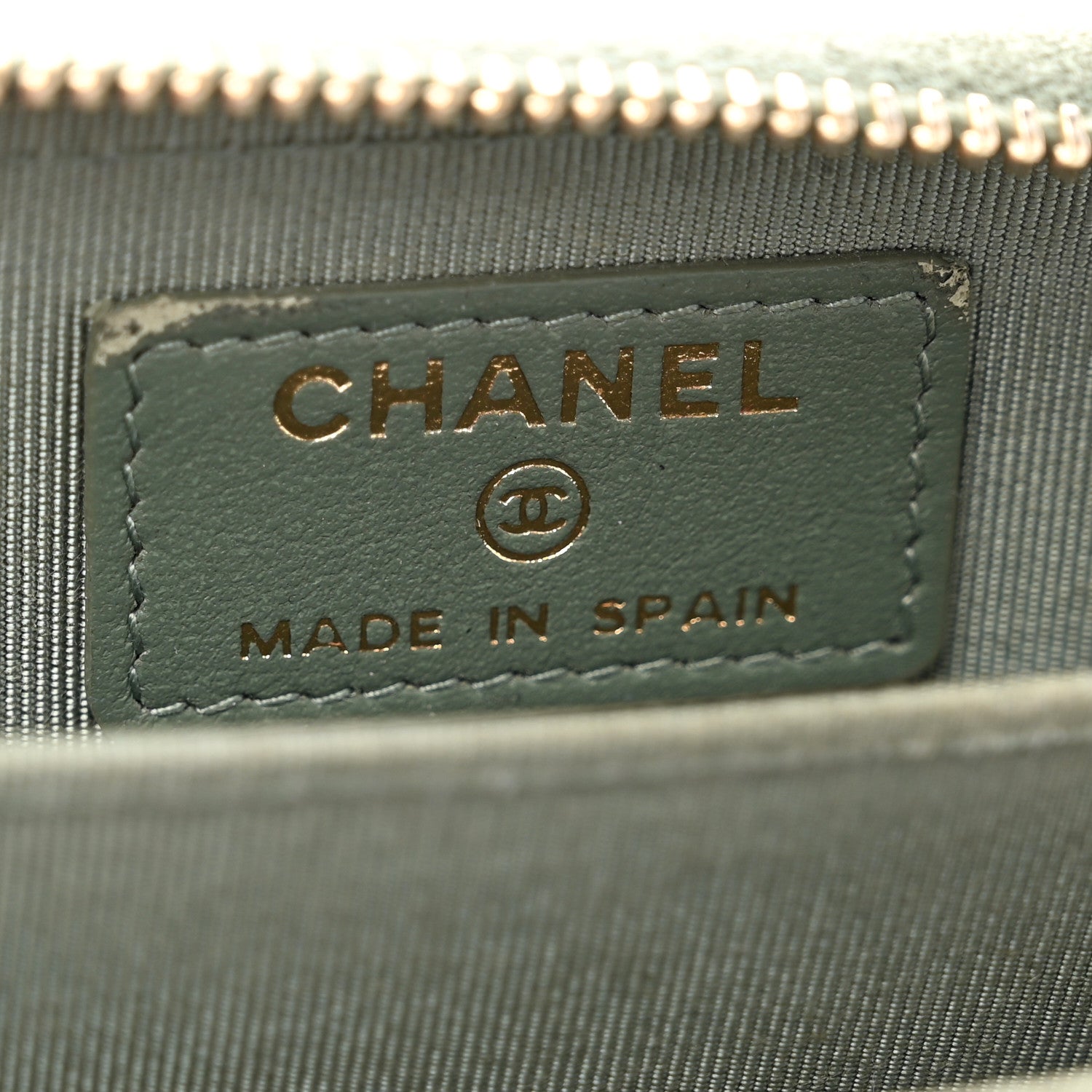 Chanel Iridescent Caviar Quilted Zip Coin Purse Green 6 of 9