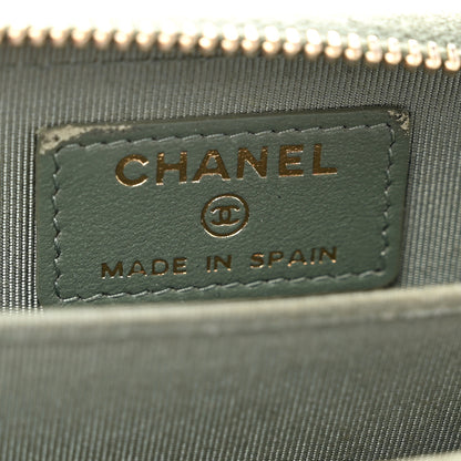 Chanel Iridescent Caviar Quilted Zip Coin Purse Green 6 of 9
