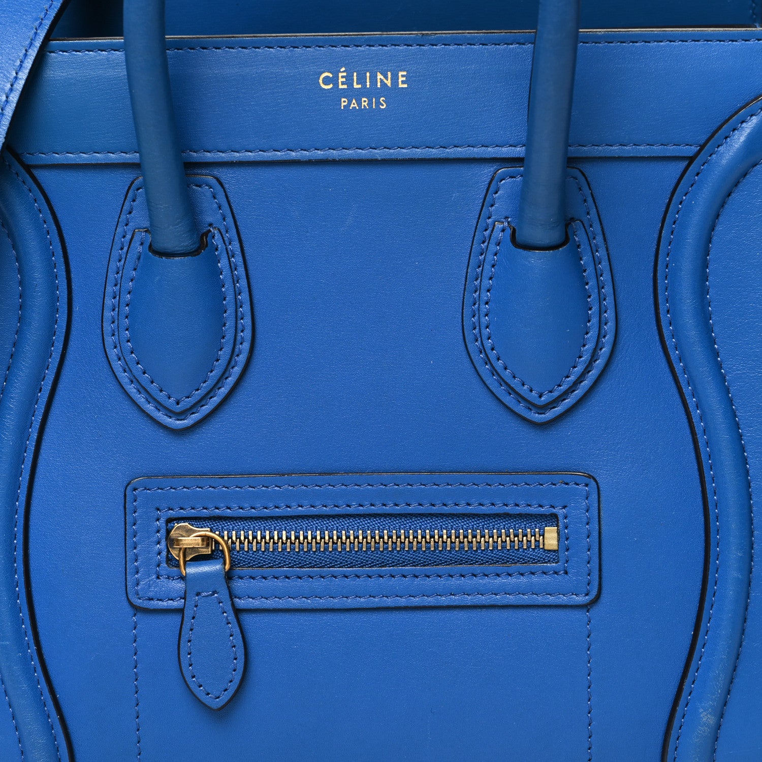 Celine Smooth Calfskin Nano Luggage Royal Blue 7 of 13