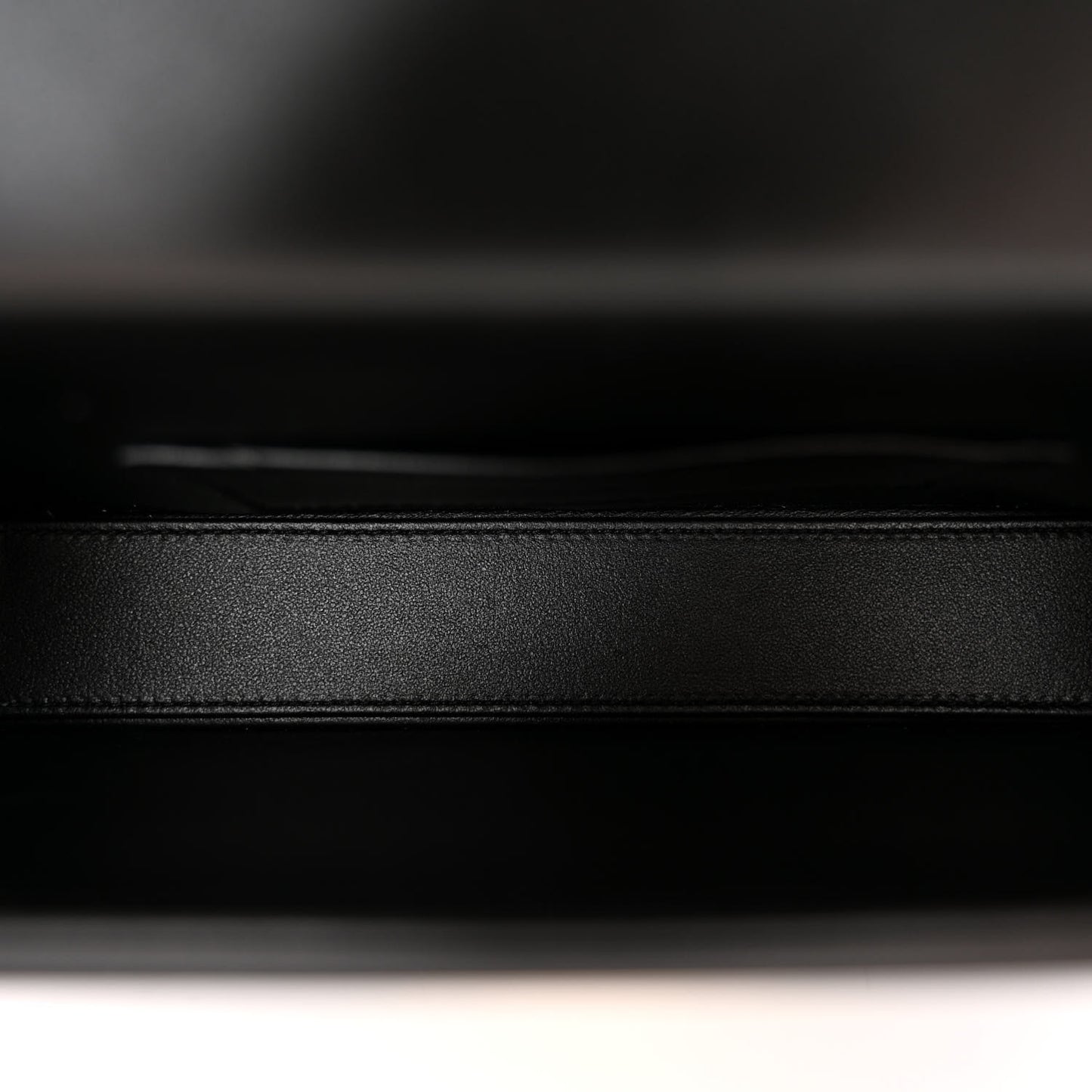 Shiny Calfskin Triomphe Chain Box Bag Black