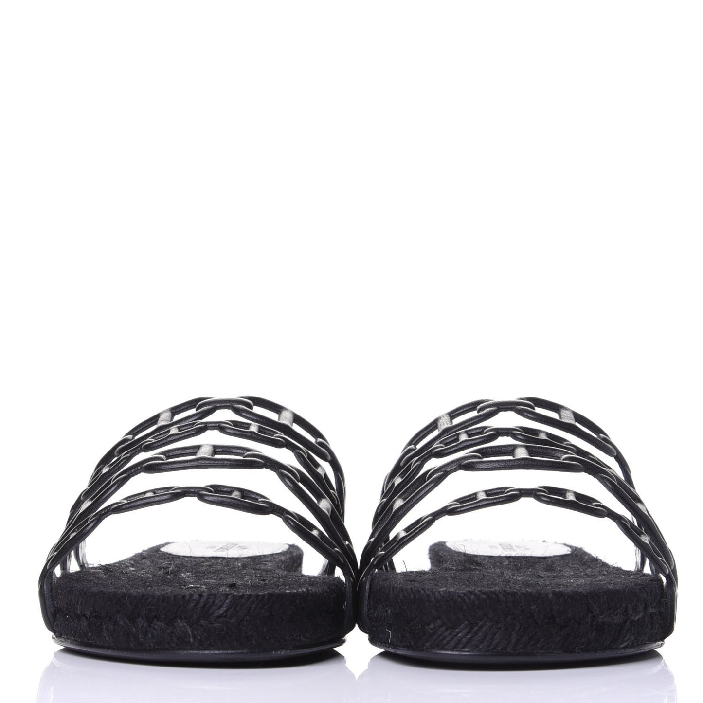 Nappa Ancone Espadrille Sandals 36 Black