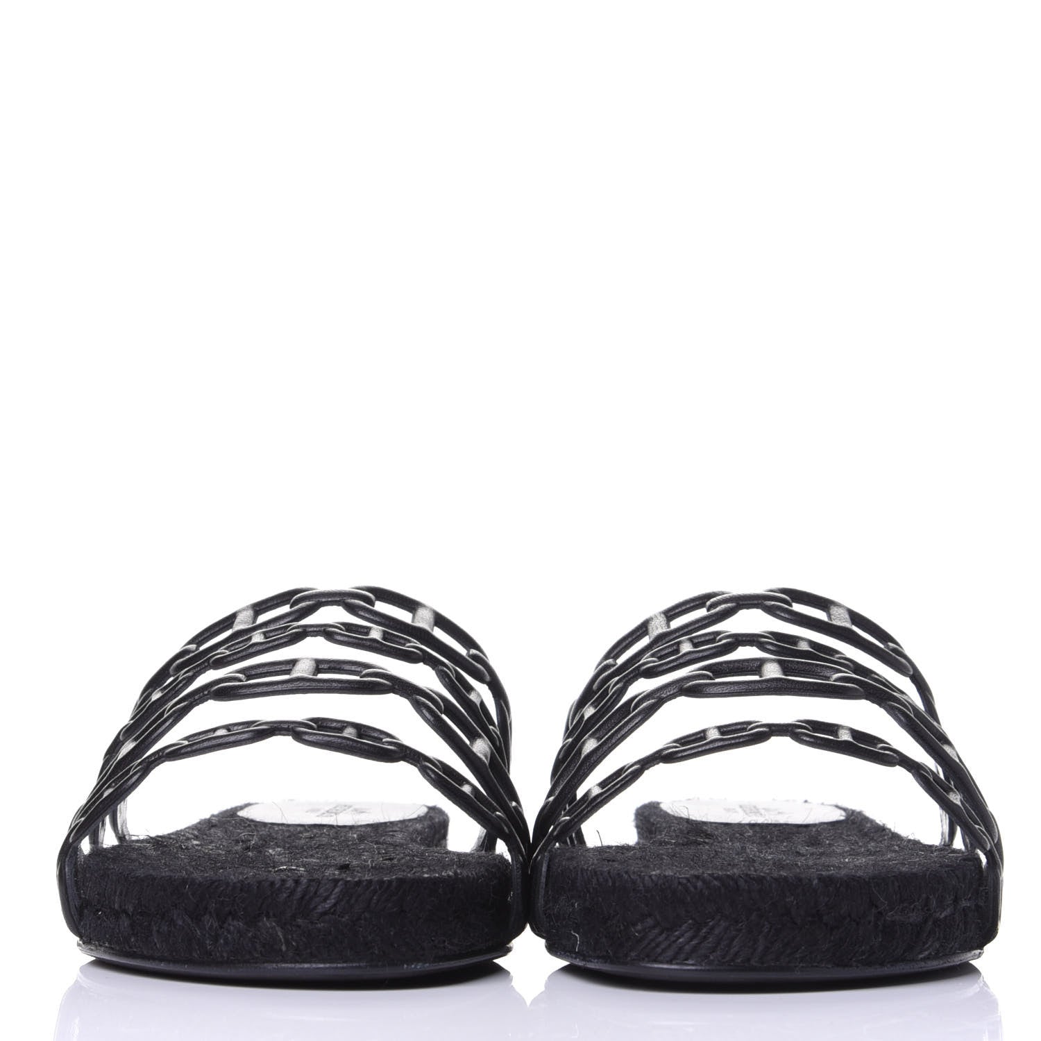 Hermes Nappa Ancone Espadrille Sandals 36 Black 2 of 10