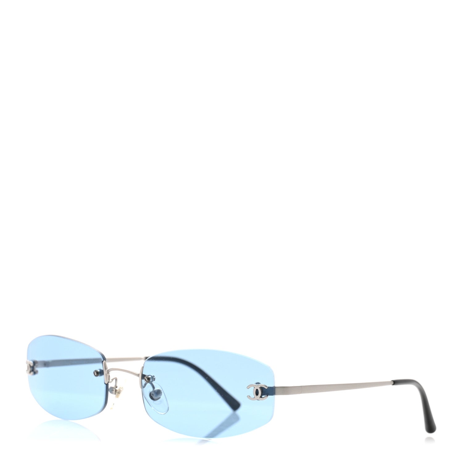 Chanel Metal Frameless Sunglasses 4002 Blue 1 of 8