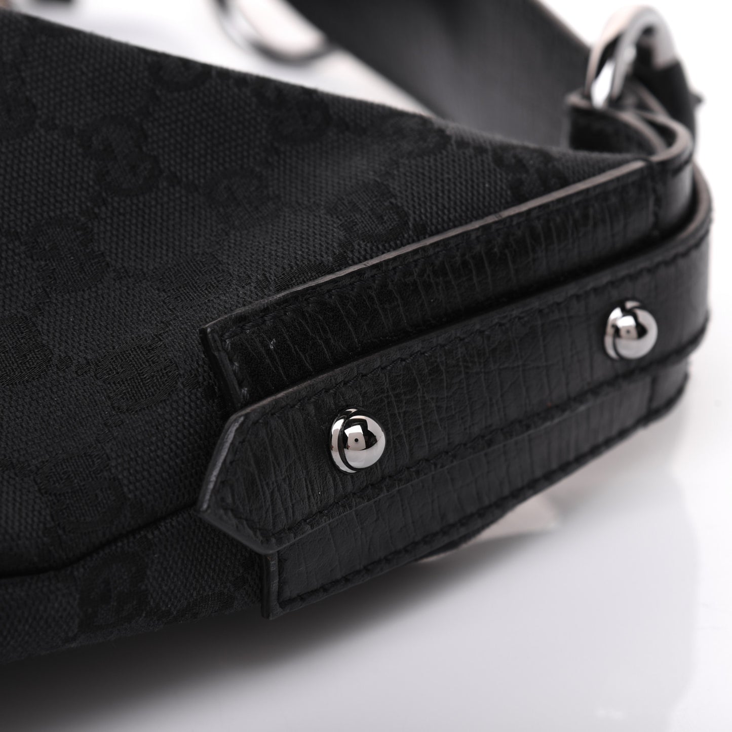 Monogram Medium Horsebit Chain Hobo Black