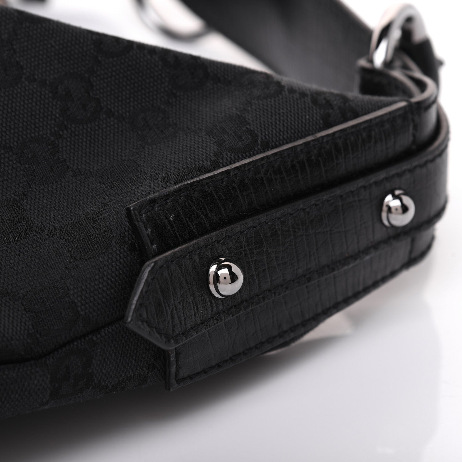 Gucci Monogram Medium Horsebit Chain Hobo Black 12 of 13