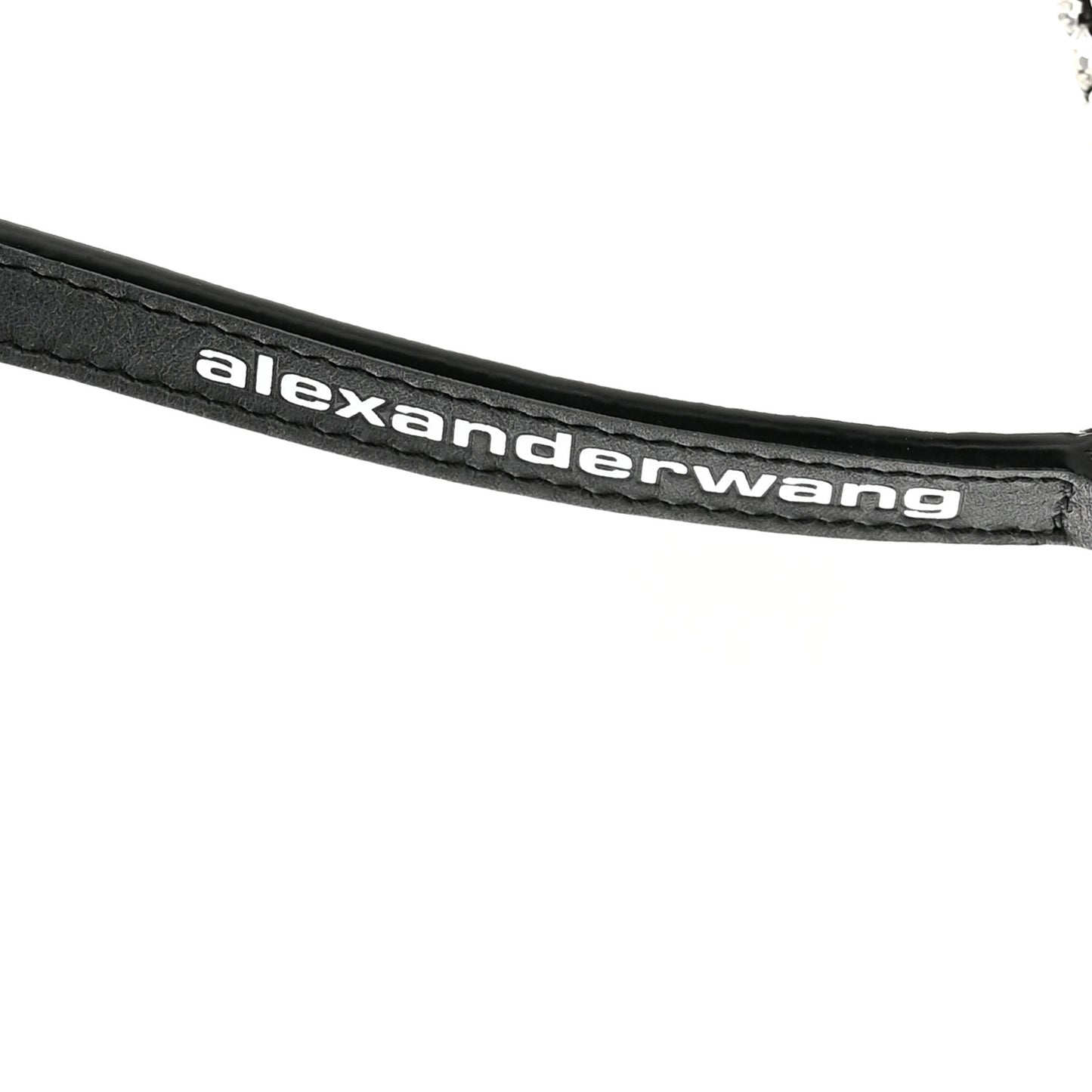 Mesh Crystal Rhinestone Mini Heiress Pouch Black Silver