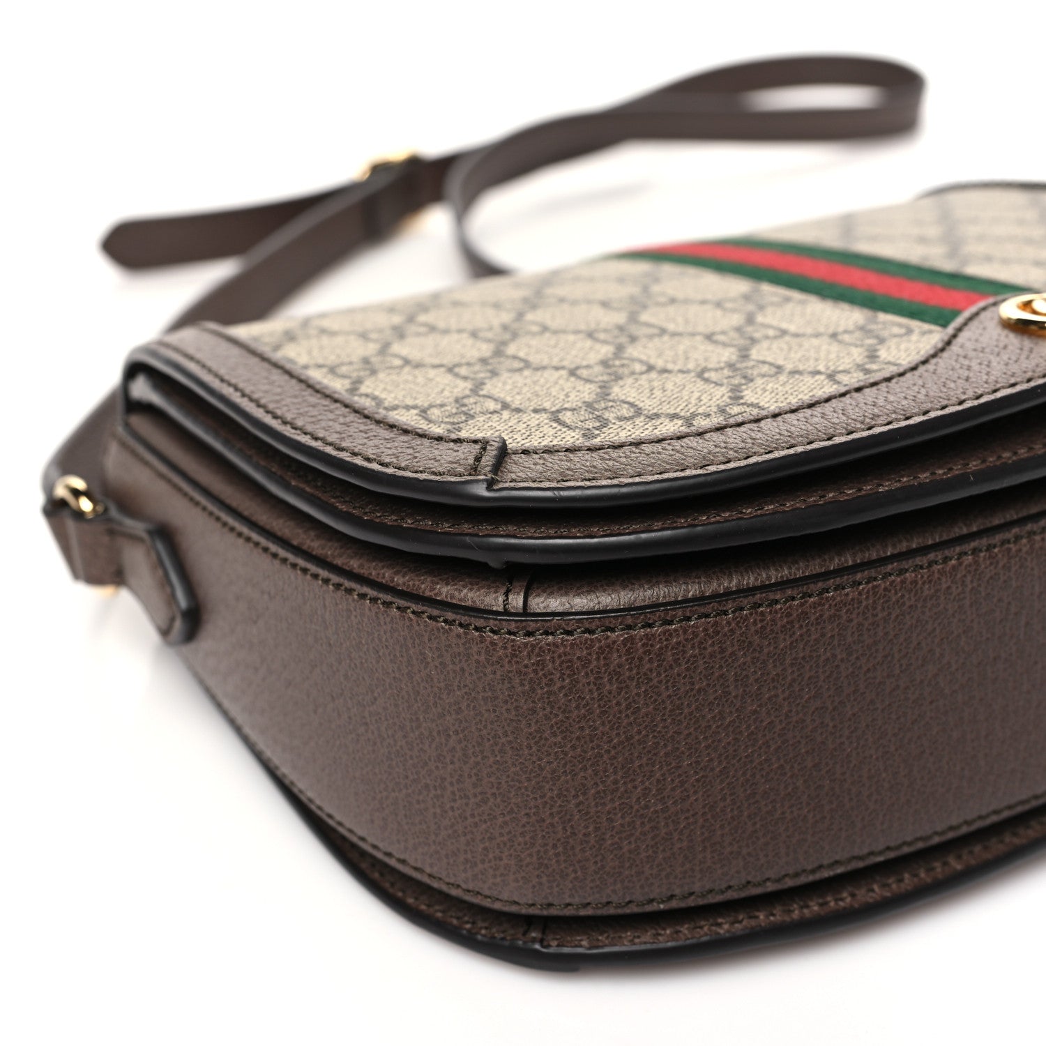 Gucci GG Supreme Monogram Web Small Ophidia Flap Messenger Bag Brown 9 of 10