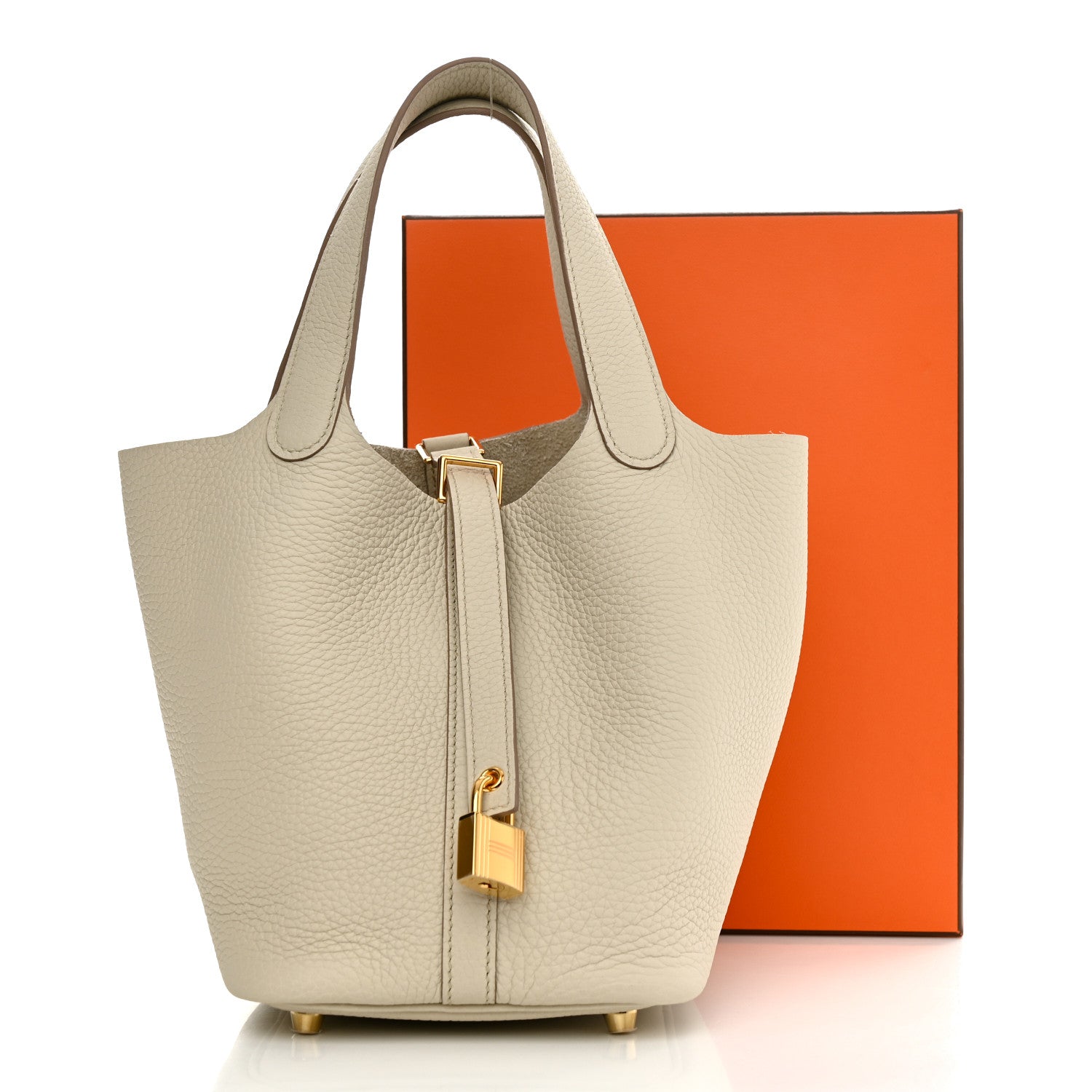 Hermes Taurillon Clemence Picotin Lock 18 PM Beton 10 of 10