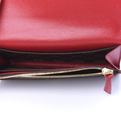 Louis Vuitton Damier Ebene Emilie Wallet Red 5 of 11