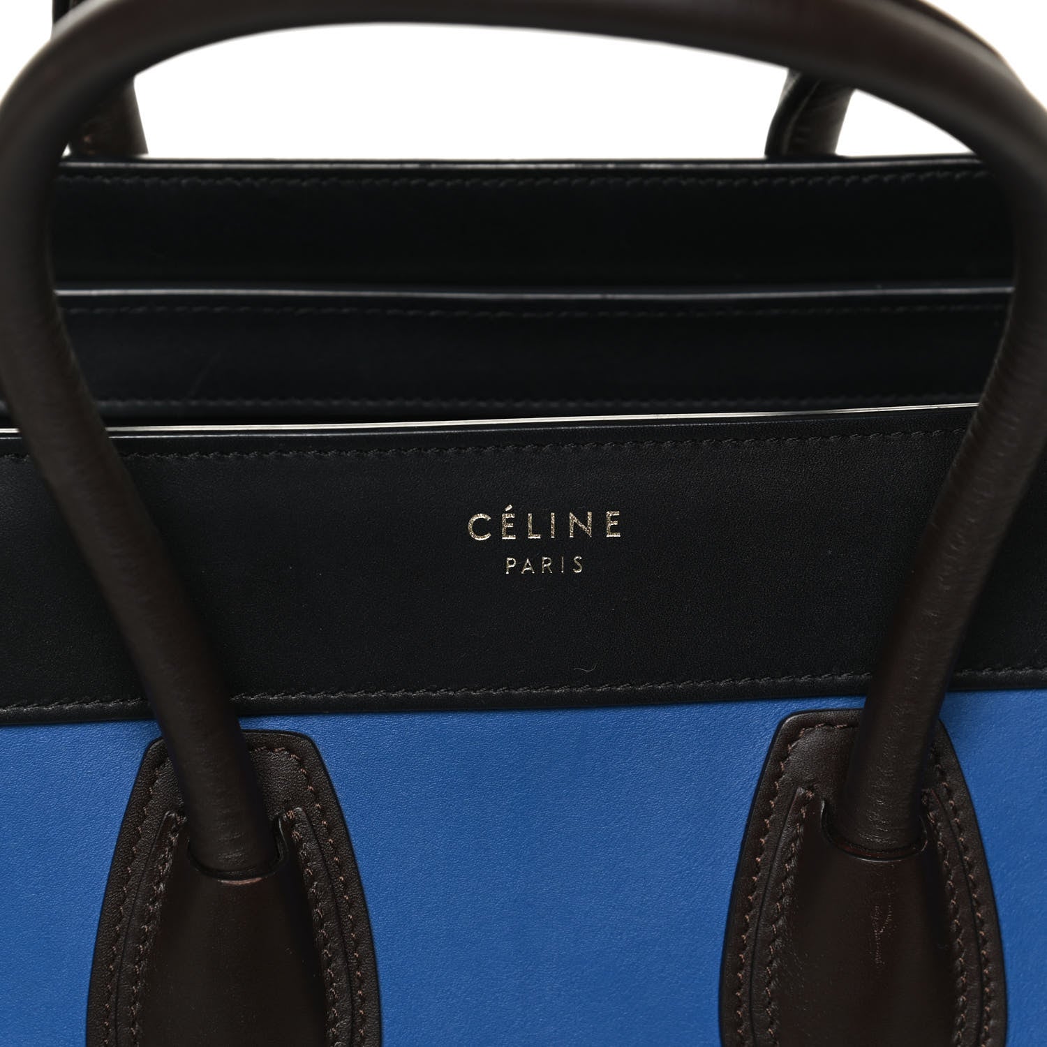 Celine Elephant Calfskin Micro Tri-Color Luggage Indigo 7 of 13