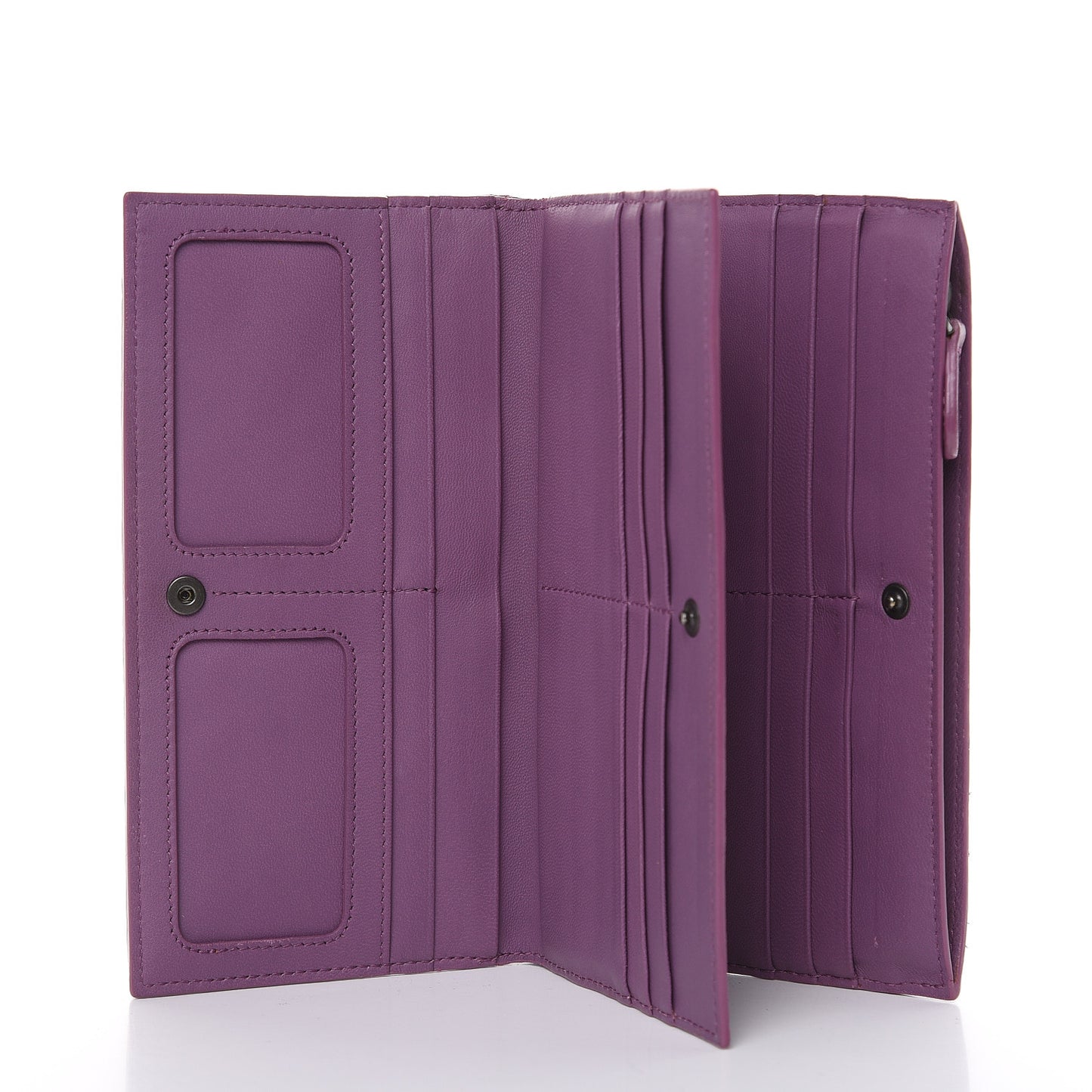Nappa Intrecciato Flap Wallet Purple