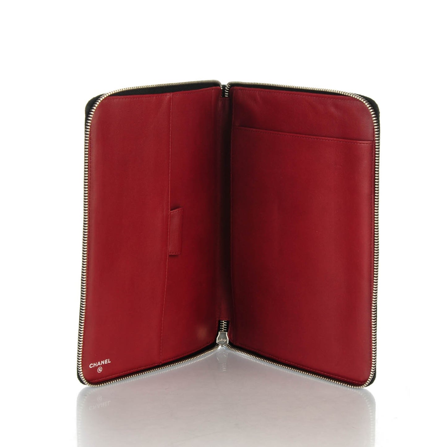 Calfskin Coco's Croc Zip Around Notebook Cover Black