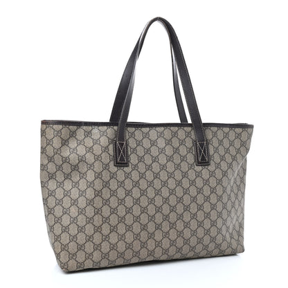 Gucci GG Supreme Monogram Medium Zippered Shopping Tote Dark Brown 3 of 20