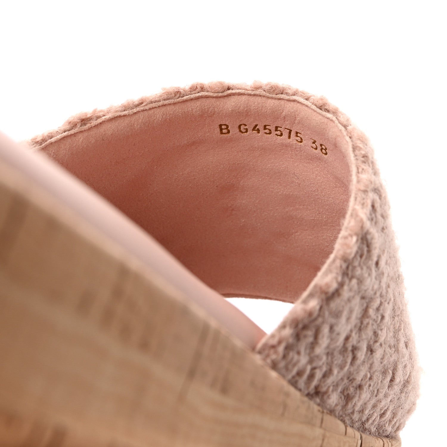 Chanel Fabric Pearl Cork CC Slip On Sandals 38 Pink 9 of 10