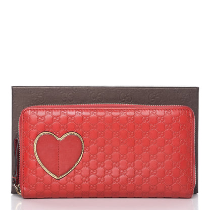 Gucci Microguccissima Heart Zip Around Wallet Red 12 of 12