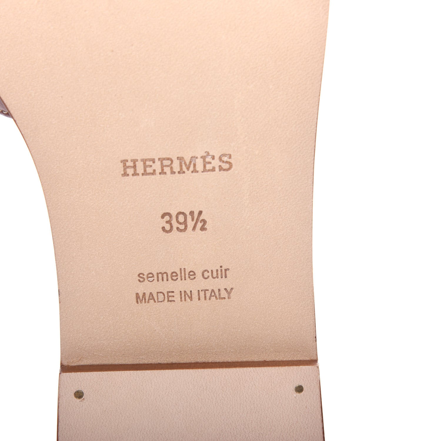 Hermes Box Calfskin Oran Sandals 39.5 Gold 9 of 11