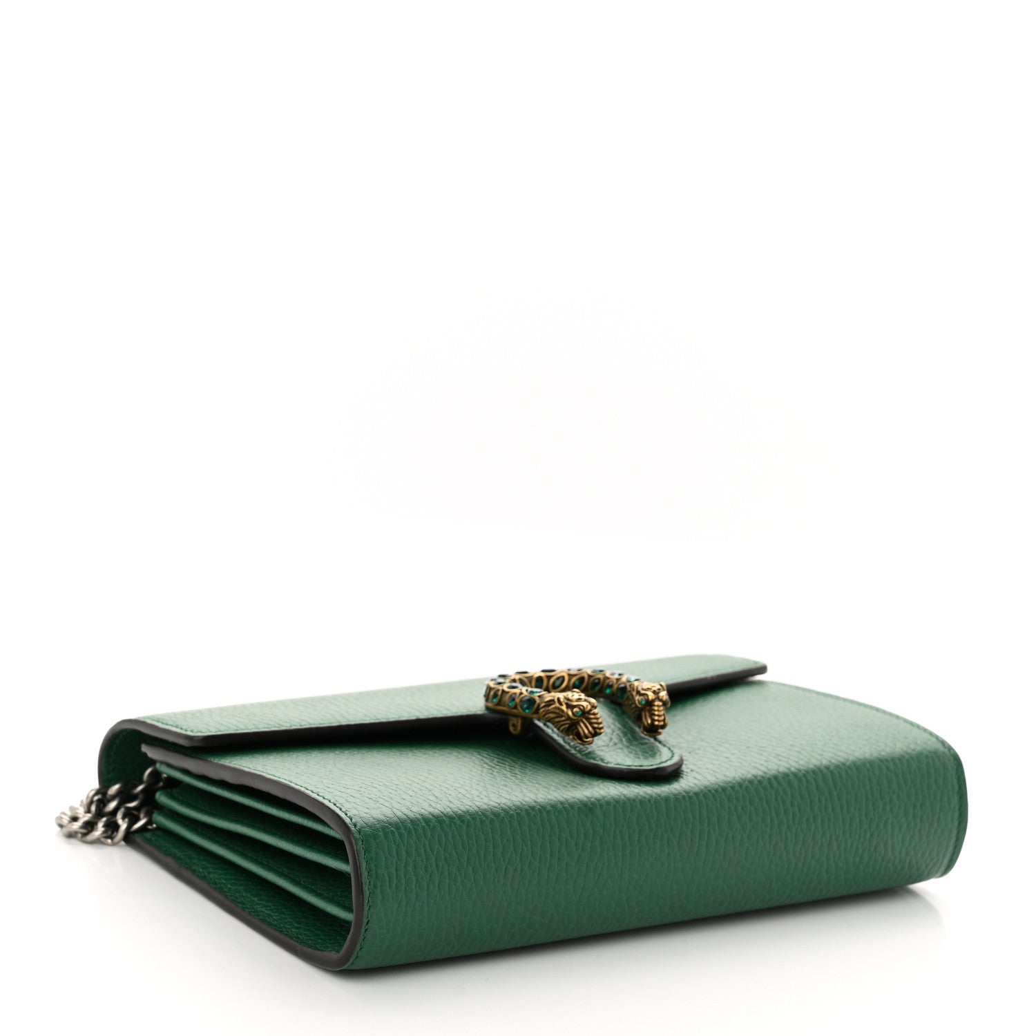 Gucci Calfskin Mini Dionysus Chain Wallet Emerald 4 of 11