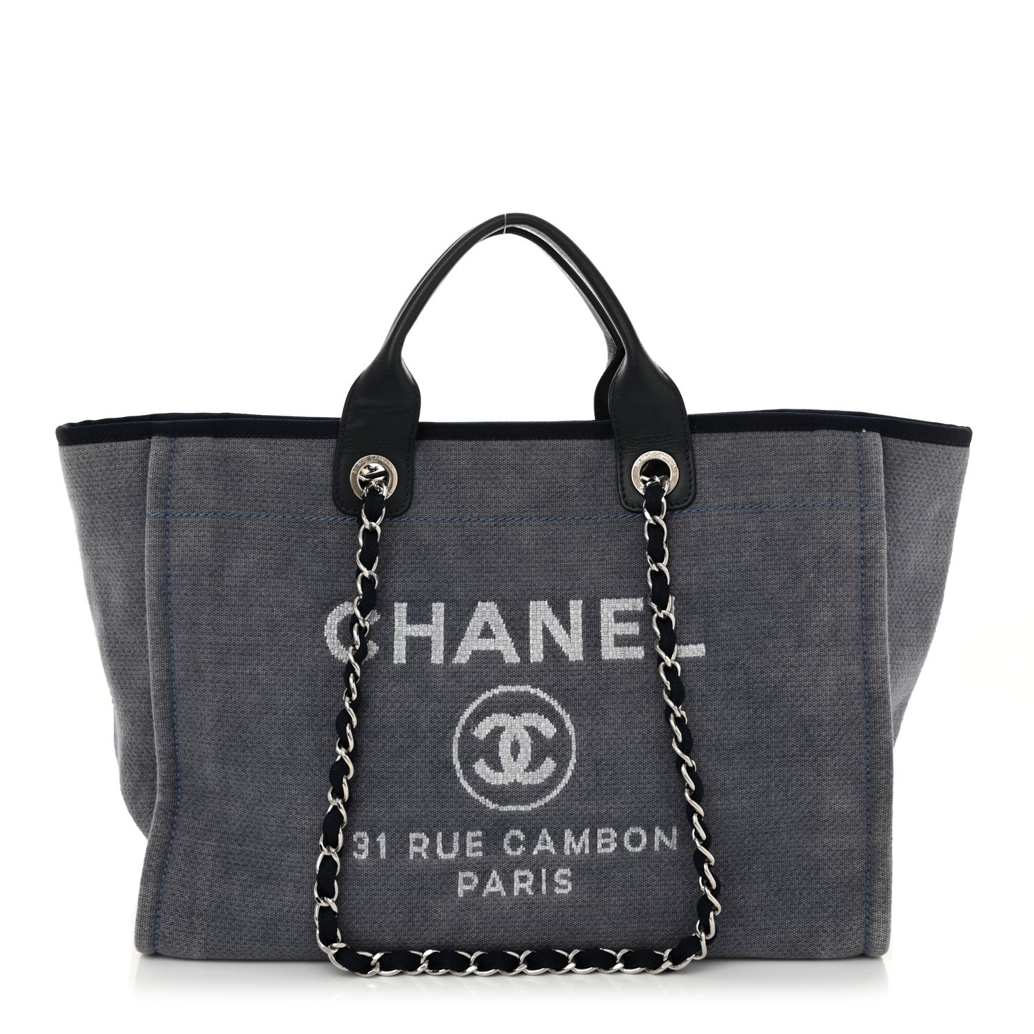 Chanel Canvas Deauville Large Tote Denim Blue 1 of 14